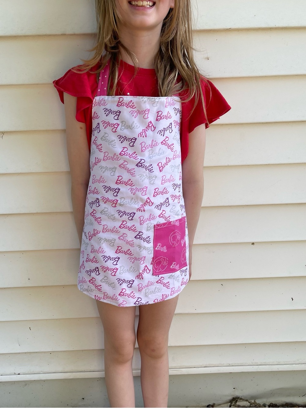 Kids Reversible Apron Cooking & Crafts Ages 3 - 7 Barbie - Picture 7 of 8